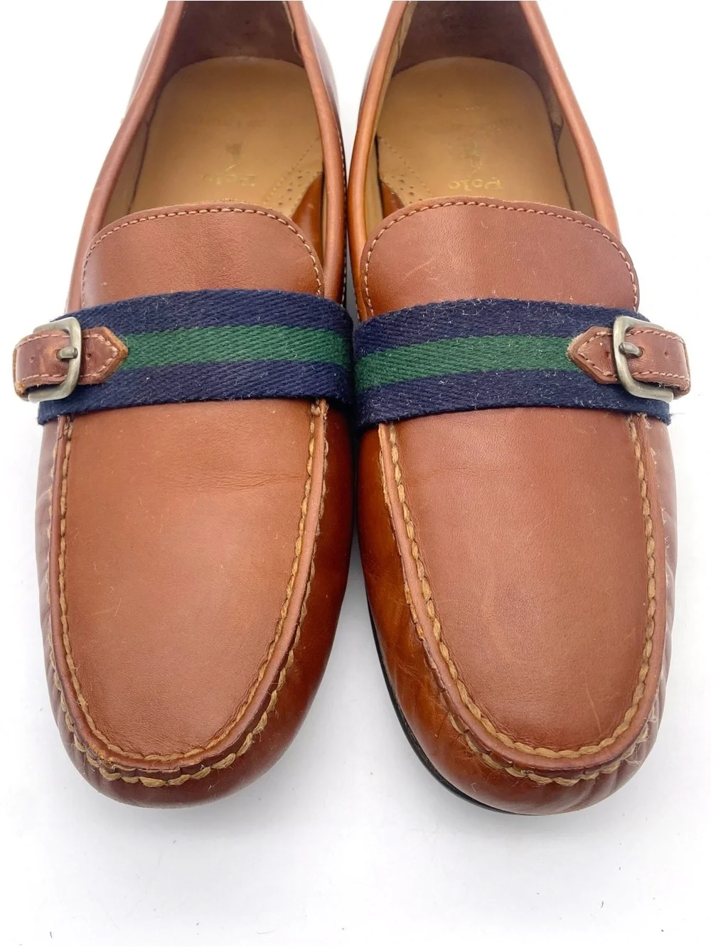 Polo Ralph Lauren Riali Driver Loafers Mens 10.5D Brown Leather Preppy Moc Shoes